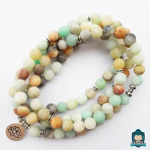bracelet mala amazonite  La Maison de Bouddha