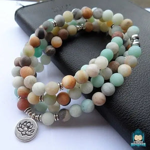 bracelet mala amazonite  La Maison de Bouddha