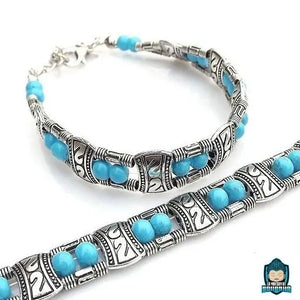 Bracelet-Tibetain-Bleu-en-alliage-de-zinc-pierres-synthetiques-bleues-diametre-20-cm-La-Maison-de-Bouddha