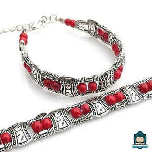 Bracelet-Tibetain-Bleu-en-alliage-de-zinc-pierres-synthetiques-rouges-diametre-20-cm-La-Maison-de-Bouddha