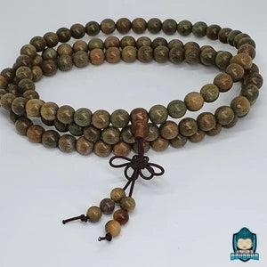 Bracelet mala tibétain de 108 perles en bois de santal  La Maison de Bouddha