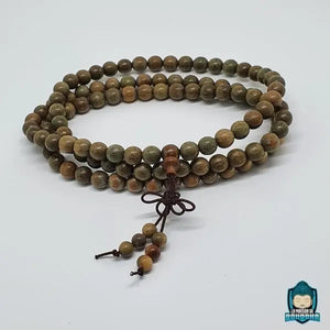 Bracelet mala tibétain de 108 perles en bois de santal  La Maison de Bouddha