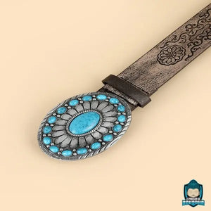 Ceinture-ethnique-turquoise-longueur-100-cm-en-cuir-PU-boucle-argent-perles-turquoise-8-cm-par-5-cm