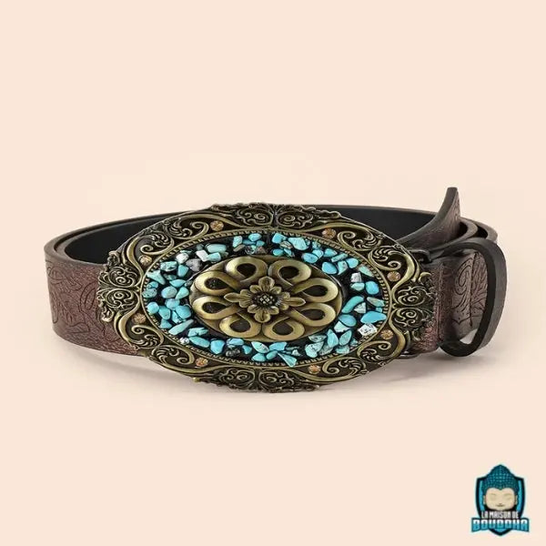 Ceinture-femme-pour-robe-en-cuir-PU-longueur-100-cm-largeur-5-cm-boucle-8-cm-par-5-cm-boucle-ovale-dore-cuivre-pierres-turquoise-synthetiques