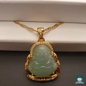 Collier-Pendentif-Bouddha-Rieur-Jade-Vert-Clair-18k-La-Maison-de-Bouddha