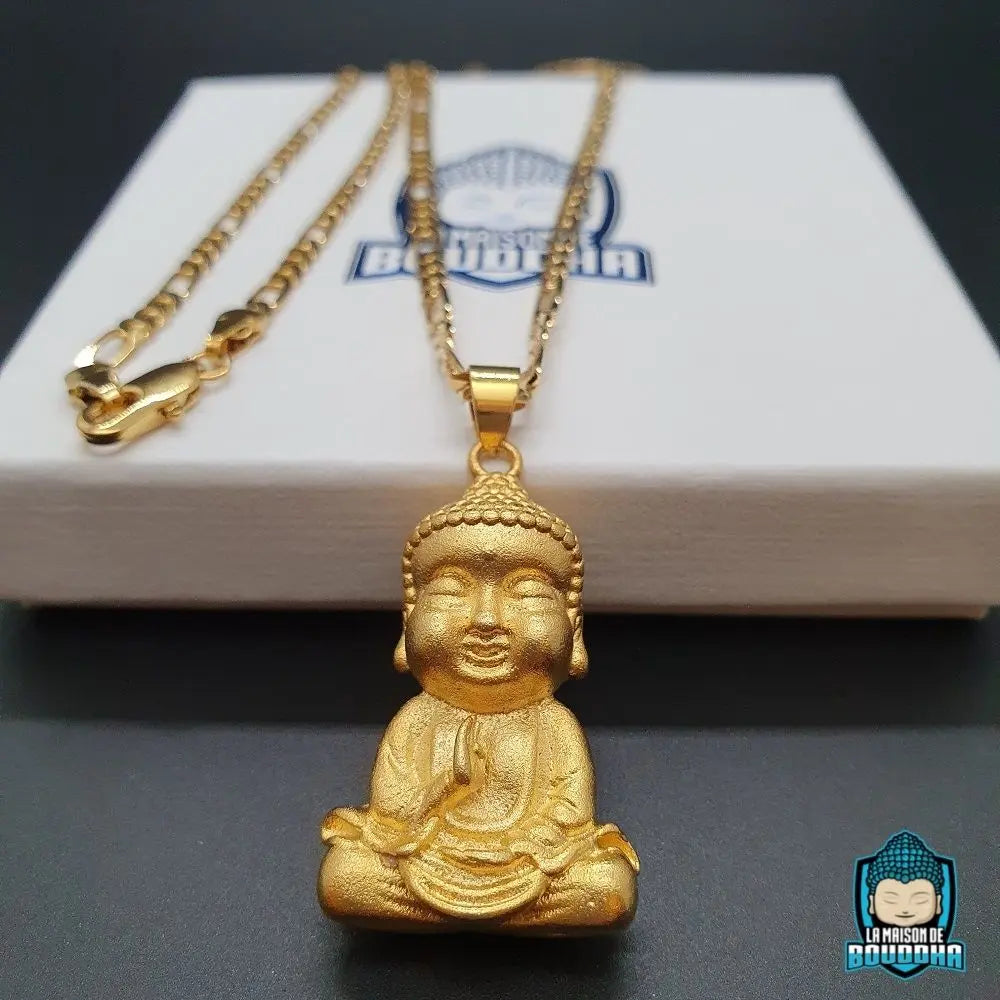 Collier Petit Bouddha Zen Doré  La Maison de Bouddha