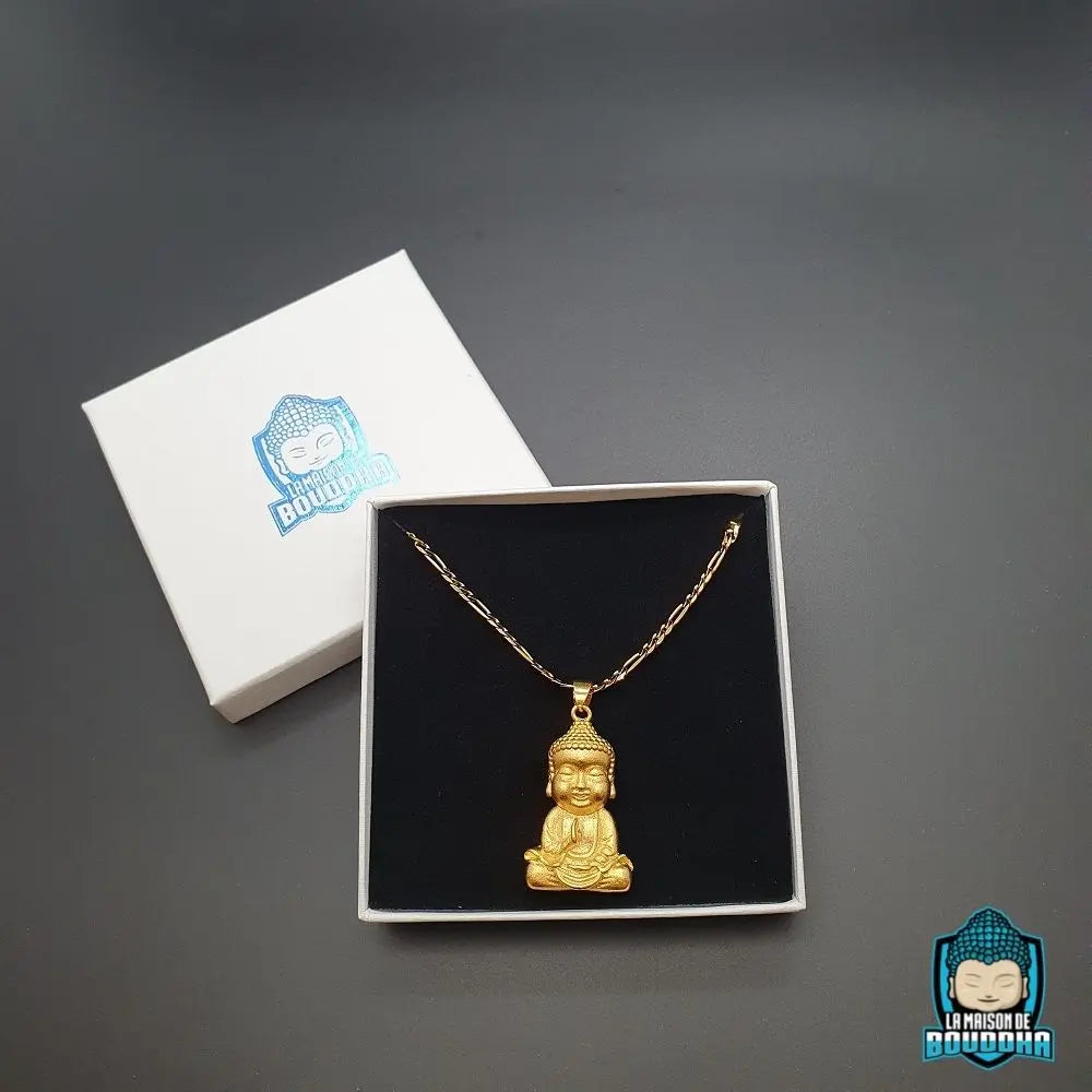 Collier Petit Bouddha Zen Doré  La Maison de Bouddha