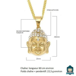 Collier avec pendentif Bouddha doré  La Maison de Bouddha