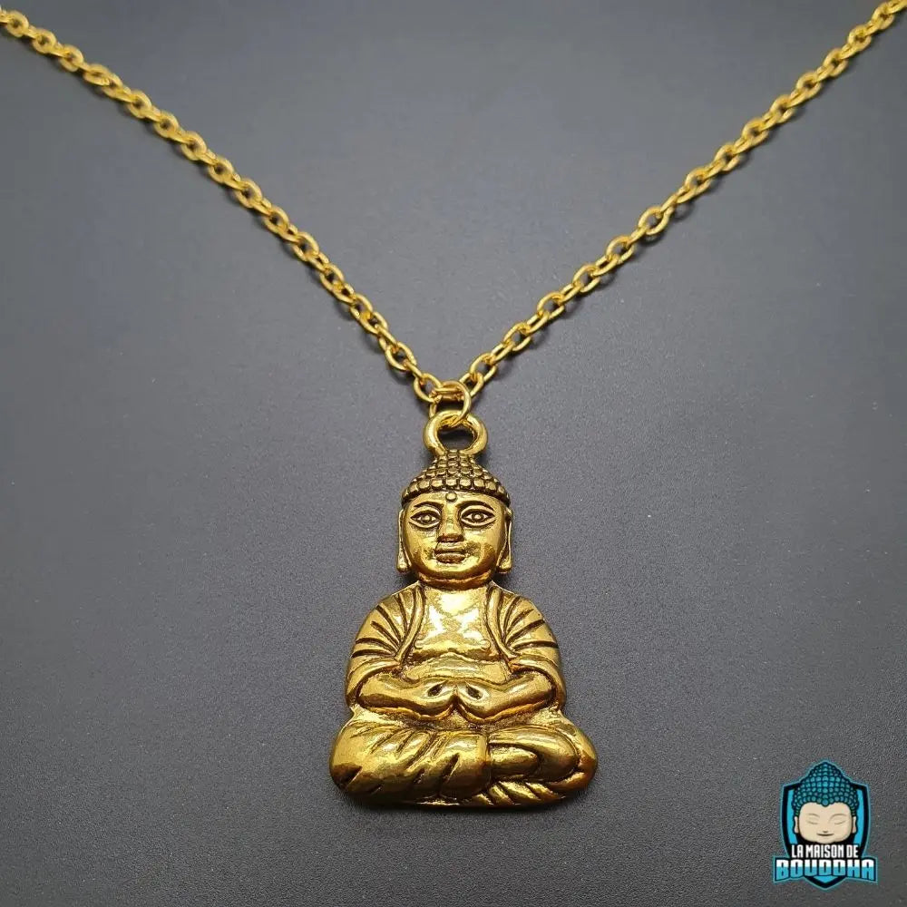 Collier de Bouddha Porte Bonheur Doré  La Maison de Bouddha