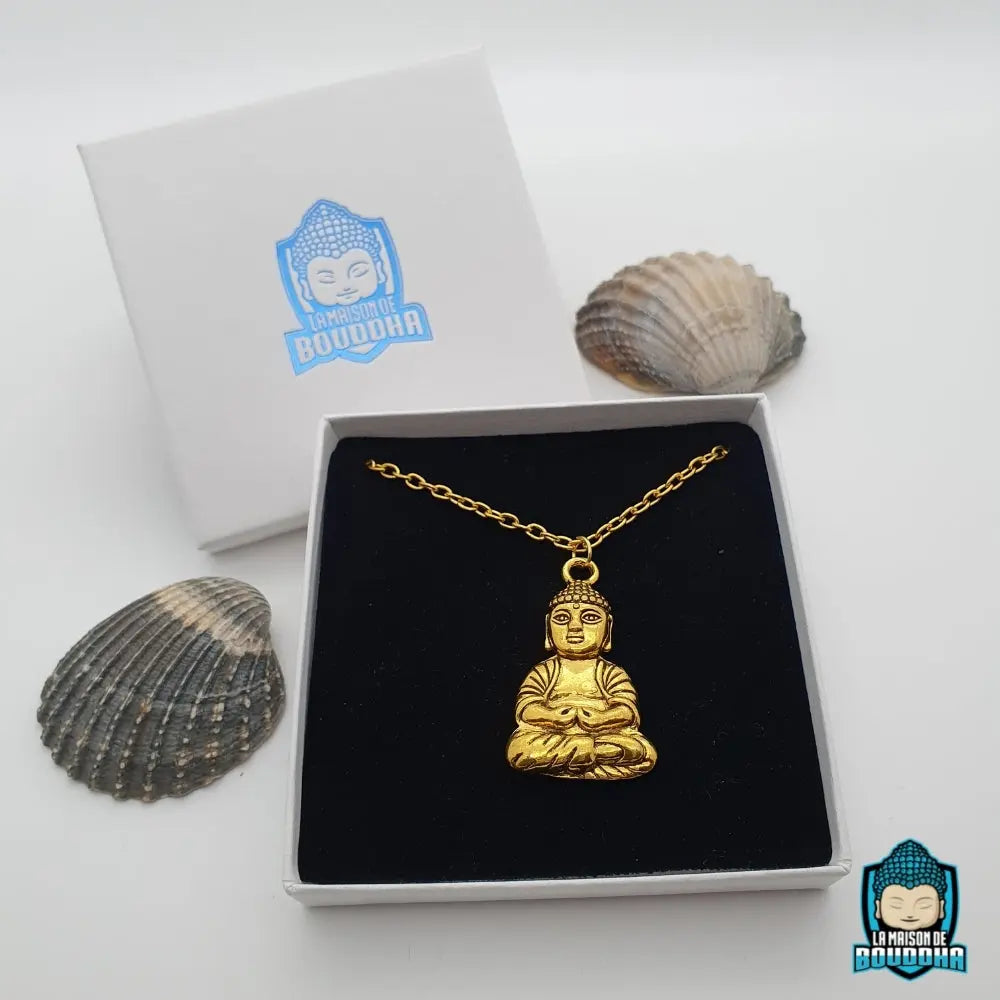 Collier de Bouddha Porte Bonheur Doré  La Maison de Bouddha
