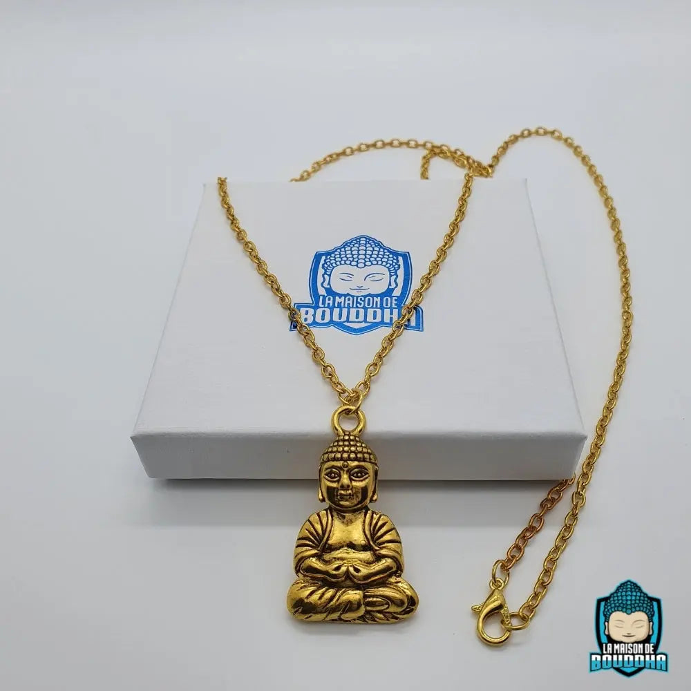 Collier de Bouddha Porte Bonheur Doré  La Maison de Bouddha