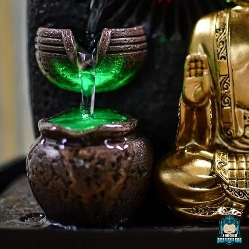 Fontaine Lumineuse dintérieur Bouddha avec Boule en Verre  La Maison de Bouddha