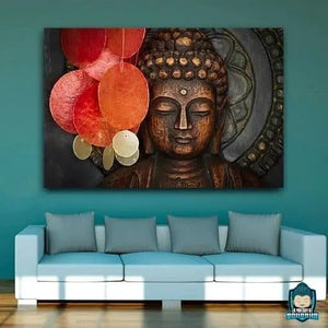 Grand-Tableau-Bouddha-en-Bois-shakyamuni-Toile-imprimee-canvas-coton-La-Maison-de-Bouddha