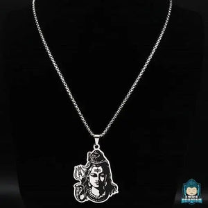 Le-Collier-de-Shiva-en-acier-inoxydable-couleur-argente-et-email-noir-chaine-50-cm-pendentif-48-mm-hauteur-35-mm-longueur-poids-20-grammes-La-Maison-de-Bouddha