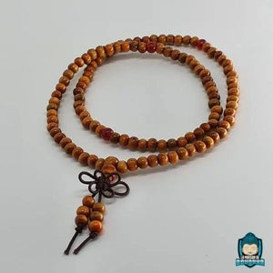 Mala Tibétain Bois de Santal 6mm Marron Clair avec Noeud sans Fin Vêtements et accessoires La Maison de Bouddha