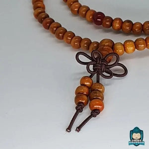 Mala Tibétain Bois de Santal 6mm Marron Clair avec Noeud sans Fin Vêtements et accessoires La Maison de Bouddha