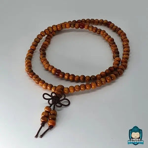 Mala Tibétain Bois de Santal 6mm Marron Clair avec Noeud sans Fin Vêtements et accessoires La Maison de Bouddha