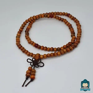 Mala Tibétain Bois de Santal 6mm Marron Clair avec Noeud sans Fin Vêtements et accessoires La Maison de Bouddha