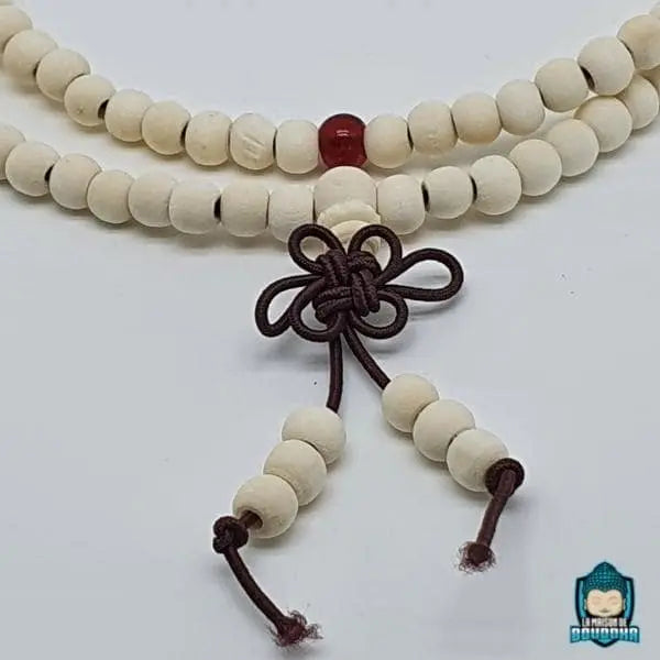Mala Tibétain Bois de Santal Blanc 6mm Pour Homme et Femme Bijoux La Maison de Bouddha