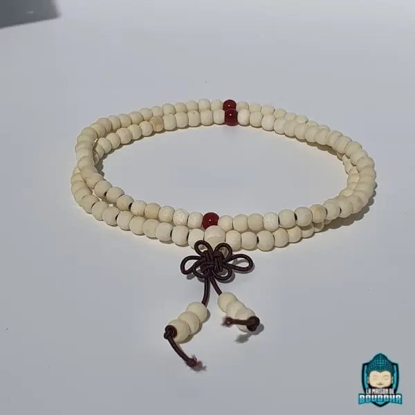 Mala Tibétain Bois de Santal Blanc 6mm Pour Homme et Femme Bijoux La Maison de Bouddha