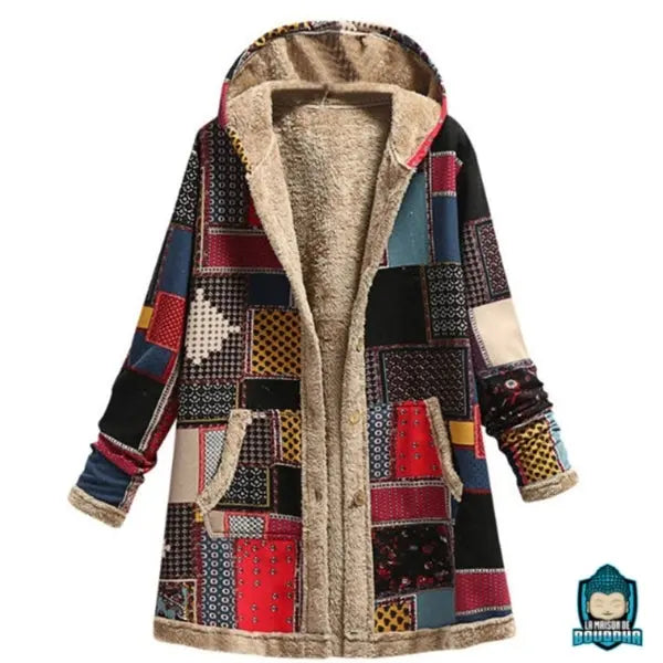 Manteau-a-capuche-ethnique-coton-polyester-doublure-fourree-fermeture-a-boutons-La-Maison-de-Bouddha