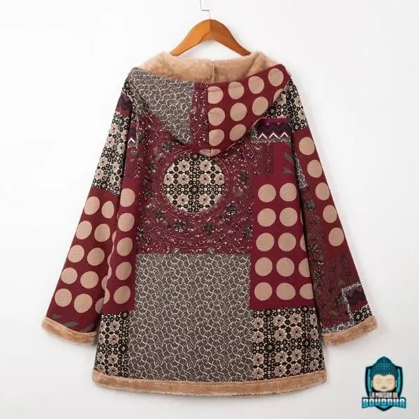 Manteau-zippe-a-imprime-ethnique-a-capuche-en-coton-polyester-fourre-a-l-interieur-2-poches-vue-dos