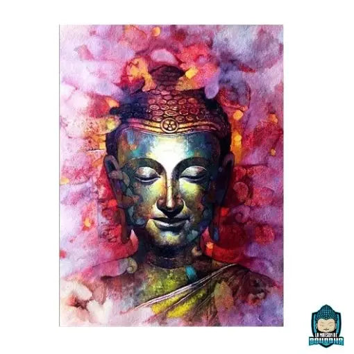 Peinture-Bouddha-Colore-toile-canvas-260-grammes-en-poly-coton-La-Maison-de-Bouddha