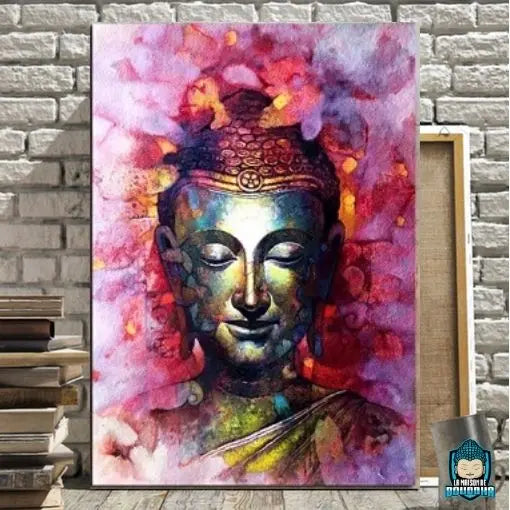 Peinture-Bouddha-Colore-toile-canvas-poly-coton-La-Maison-de-Bouddha