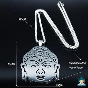 Pendentif-Bijou-Bouddha-Argente-chaine-maille-venitienne-fermoir-mousqueton-acier-inoxydable-longueur-chaine-60-cm-La-Maison-de-Bouddha