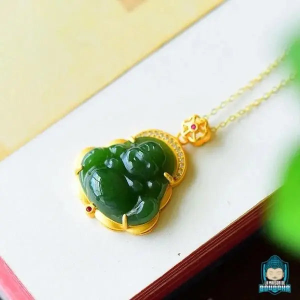 Pendentif Bouddha Jade et Or
