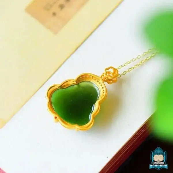 Pendentif Bouddha Jade et Or