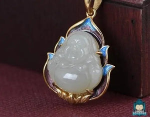 Pendentif Bouddha Rieur Jade  La Maison de Bouddha