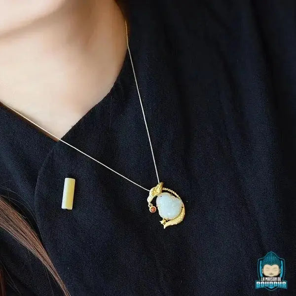 Pendentif Bouddha en Jade Blanc