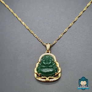 Pendentif Bouddha en Jade et Or  La Maison de Bouddha