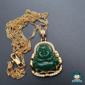 Pendentif Bouddha en Jade et Or  La Maison de Bouddha