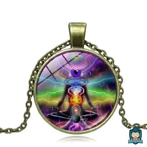 Pendentif-Solaire-Des-7-Chakras-chaine-de-maille-forcat-couleur-dore-La-Maison-de-Bouddha