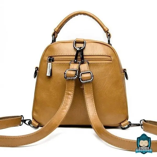 Petit-Sac-Bandouliere-Cuir-Rouge-Motif-Elephant-Brode-version-sac-a-dos-vue-de-dos