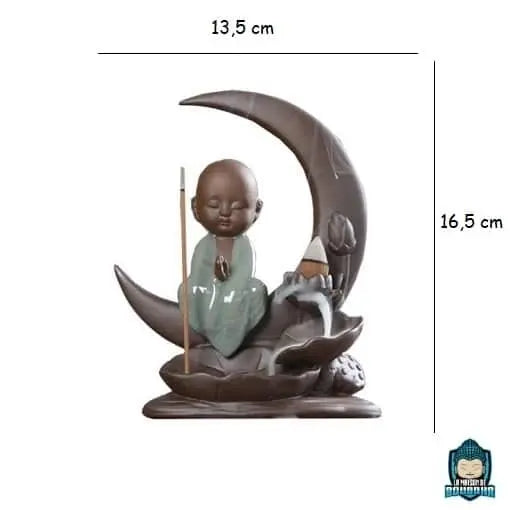 Porte Encens Moine Bouddhiste Croissant de Lune  La Maison de Bouddha