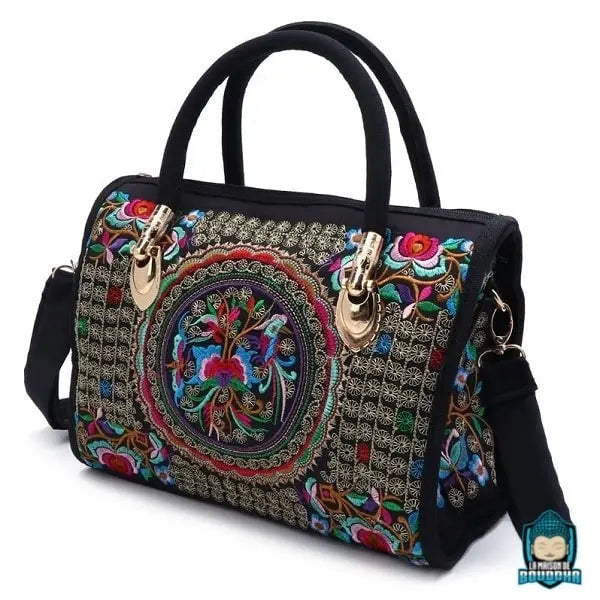 Sac Besace Ethnique Pour Femme Motif Fleur Sacs à main La Maison de Bouddha