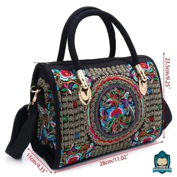 Sac Besace Ethnique Pour Femme Motif Fleur Sacs à main La Maison de Bouddha