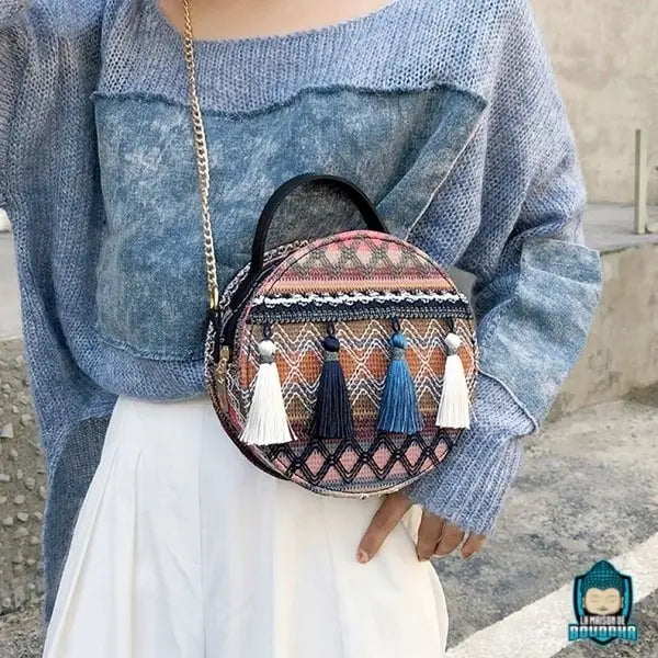 Sac Ethnique Pompon Sacs à main La Maison de Bouddha