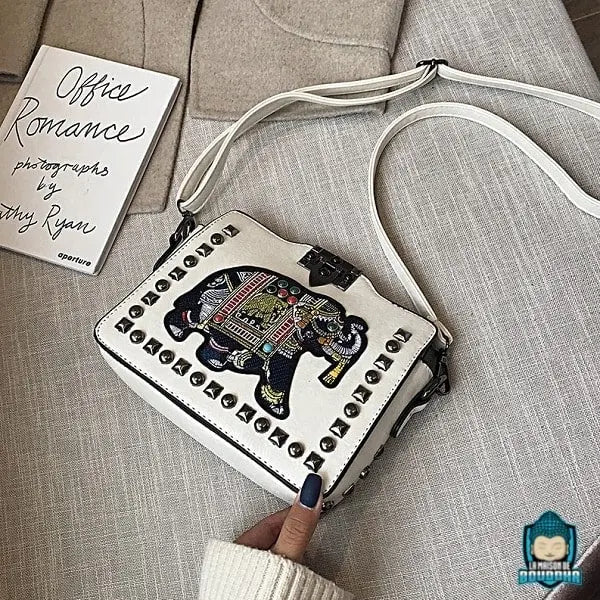 Sac à Bandoulière Ethnique Motif Éléphant Sacs à main La Maison de Bouddha