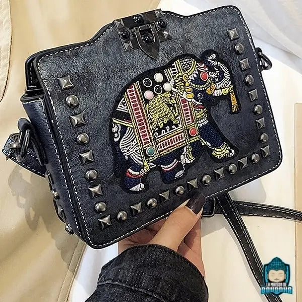 Sac à Bandoulière Ethnique Motif Éléphant Sacs à main La Maison de Bouddha