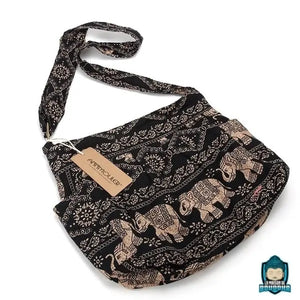 Sac à bandoulière broderie Hobo Motif Éléphant Sacs à main La Maison de Bouddha