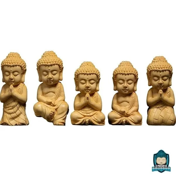 Statue Bouddha Amitabha en Bois de Buis Figurines La Maison de Bouddha
