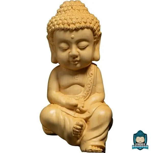 Statue Bouddha Amitabha en Bois de Buis Figurines La Maison de Bouddha