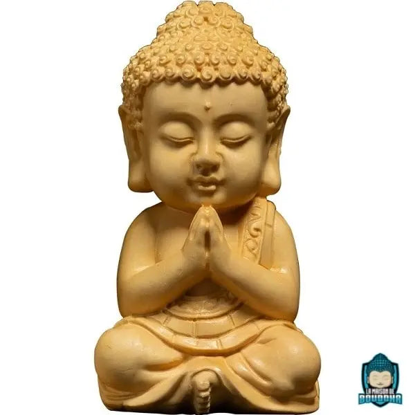 Statue Bouddha Amitabha en Bois de Buis Figurines La Maison de Bouddha
