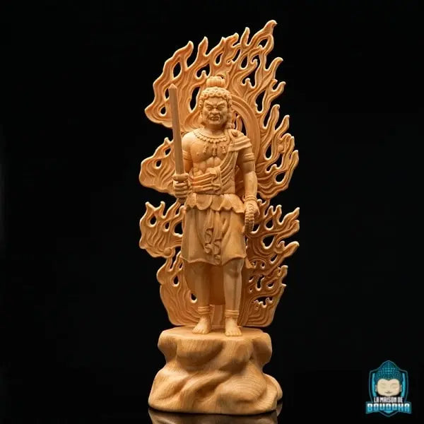 Statue Bouddhiste en Bois "Acala Fudo Debout" Sculptures et statues La Maison de Bouddha