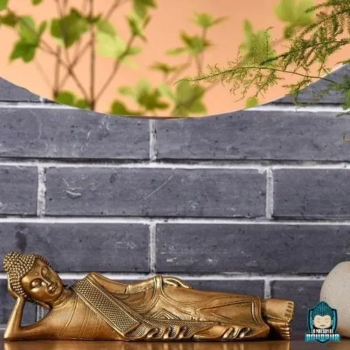 Statuette Bouddha Couché Doré  La Maison de Bouddha