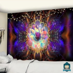 Tapisserie-Murale-Fleur-Divine-couleur-cosmique-tenture-en-tissu-imprime-en-polyester